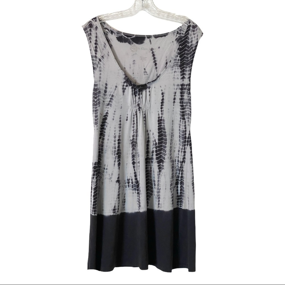 Calvin Klein Jeans Navy Tie Dye Sleeveless Stretch Dress Size M